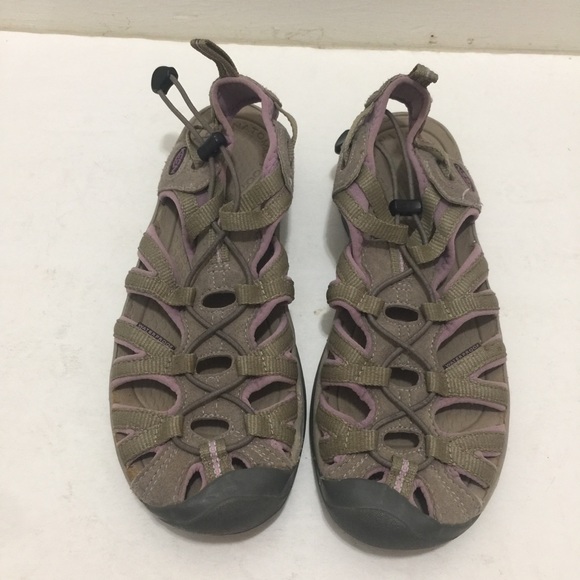 Keen WM Sz/9.5 Tan and Lavender Closed Toe Hiking Waterproof Outdoor San… - Picture 3 of 10